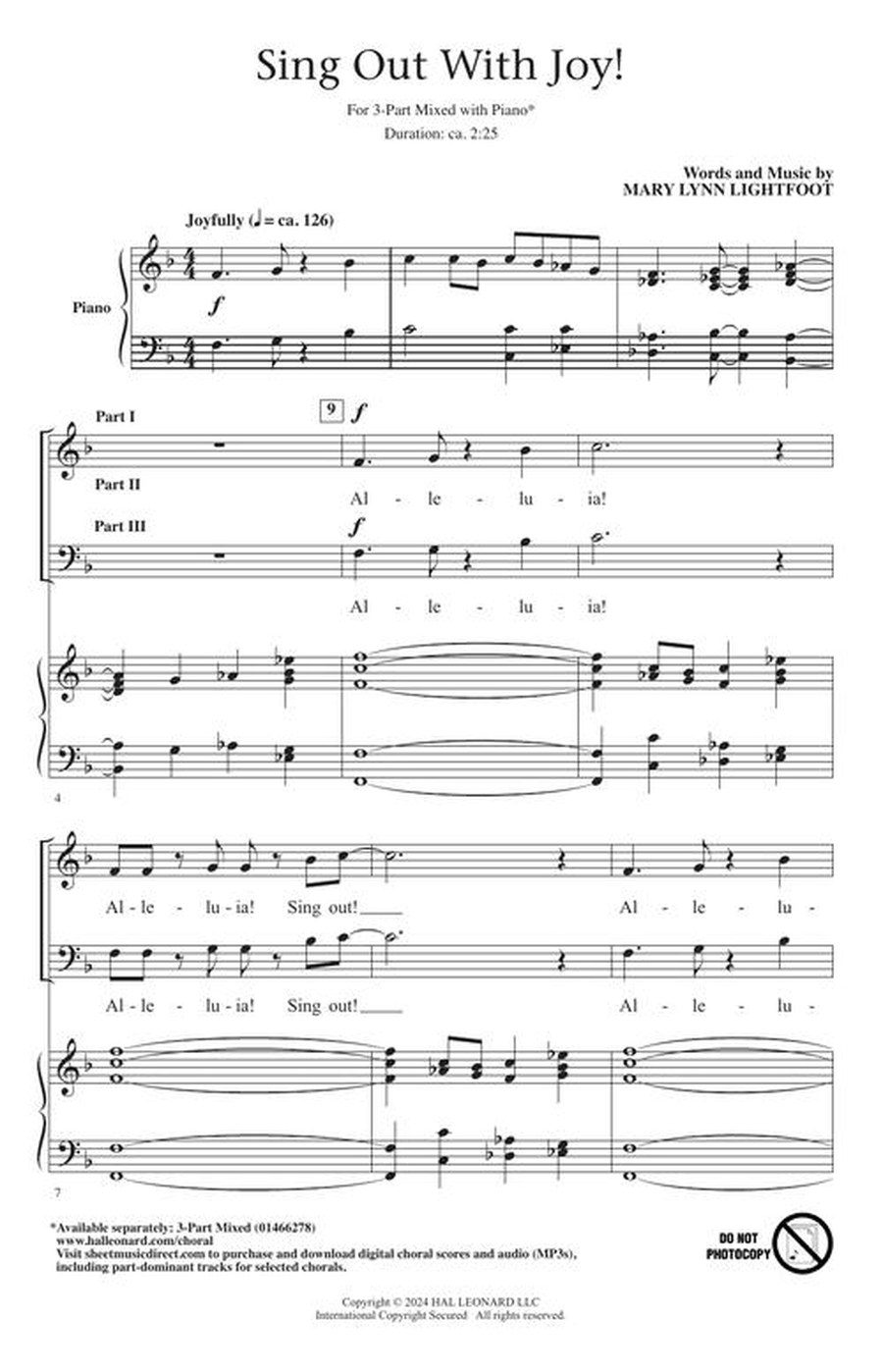 Sing Out With Joy! Sing Out With Joy! 3-Part scores gallery preview page 3