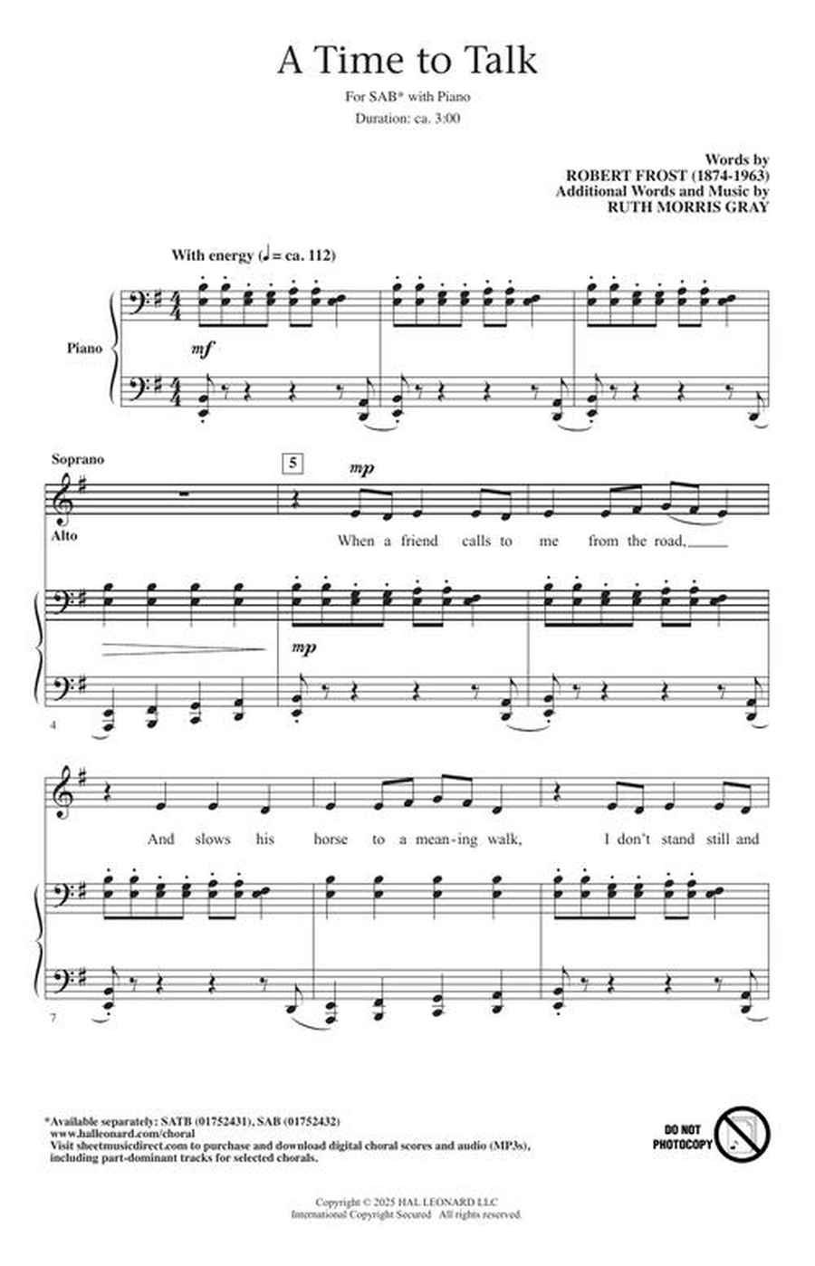 A Time to Talk 3-Part scores gallery preview page 3