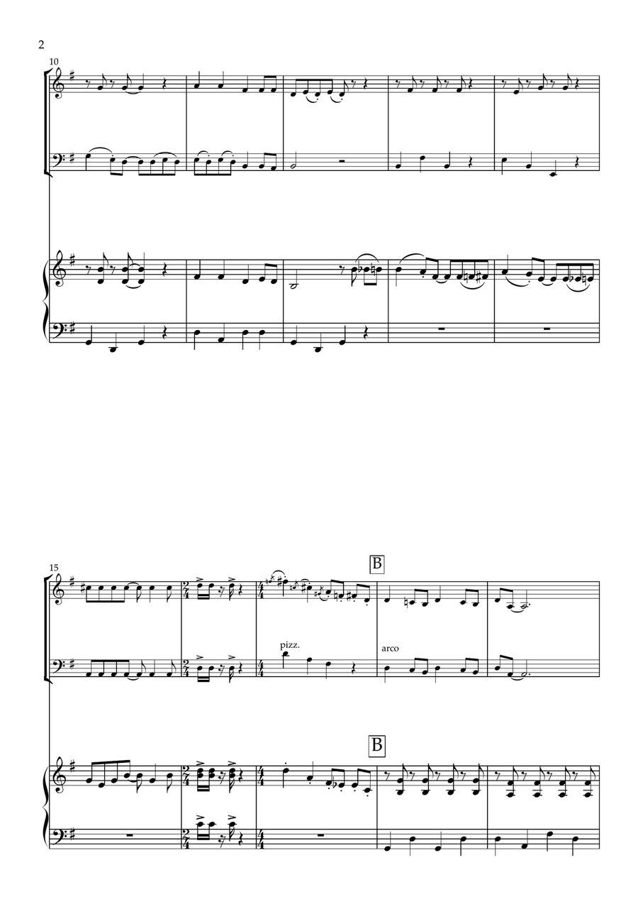 Wallace And Gromit Theme Piano Trio scores gallery preview page 4