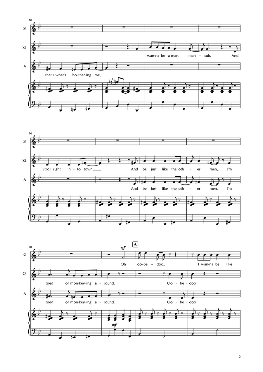 I Wan'na Be Like You (The Monkey Song) SSA scores gallery preview page 2
