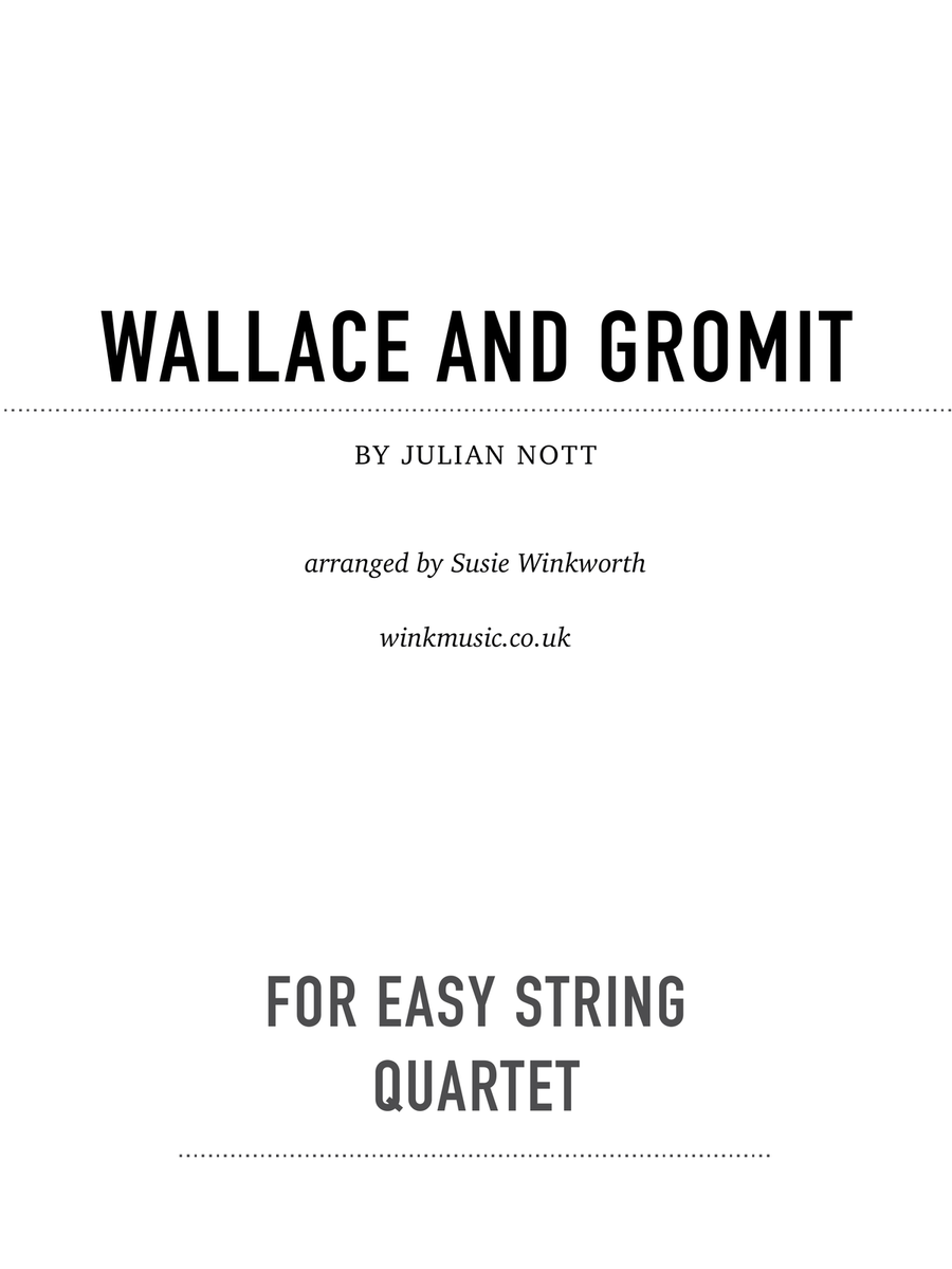 Wallace And Gromit Theme String Quartet scores gallery preview page 1