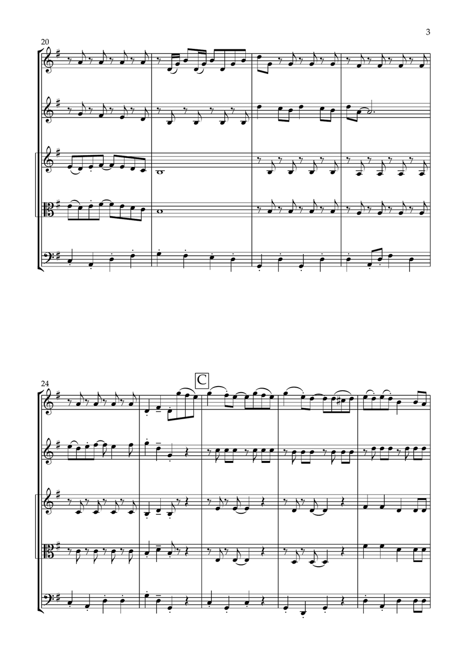 Wallace And Gromit Theme String Quartet scores gallery preview page 5