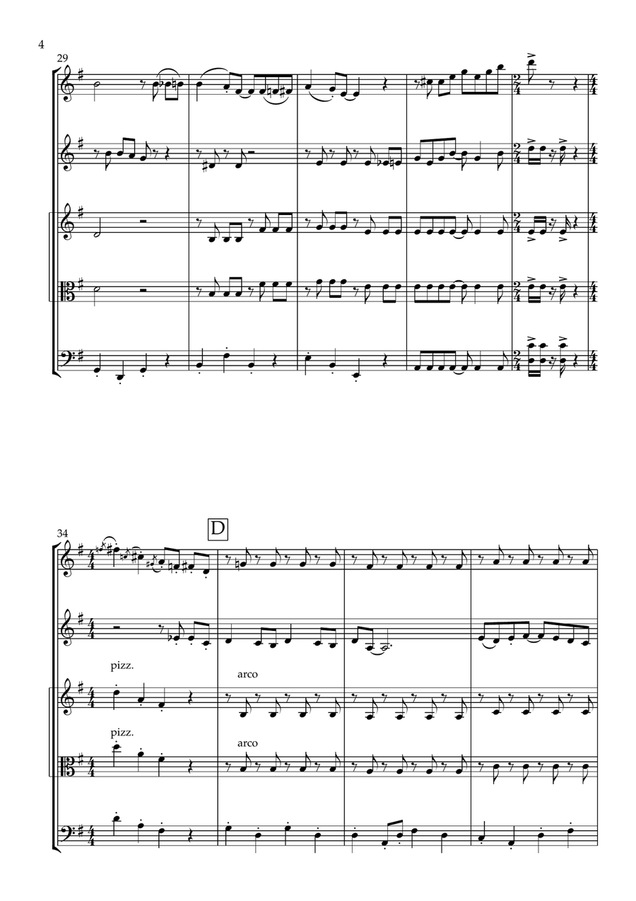 Wallace And Gromit Theme String Quartet scores gallery preview page 6