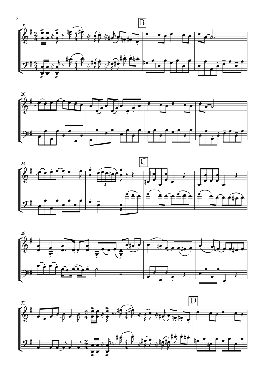 Wallace And Gromit Theme String Duet scores gallery preview page 4