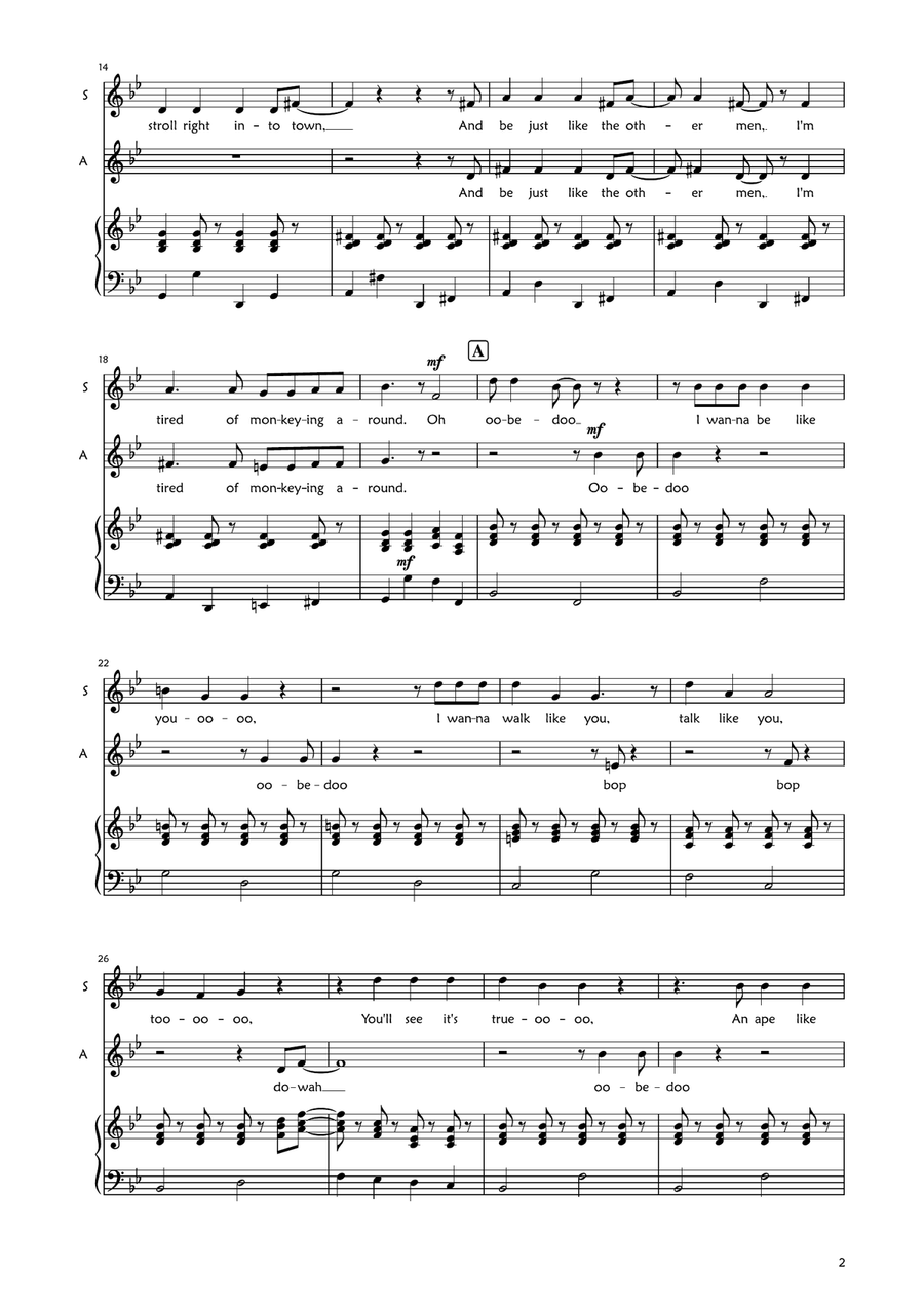 I Wan'na Be Like You (The Monkey Song) SA scores gallery preview page 2