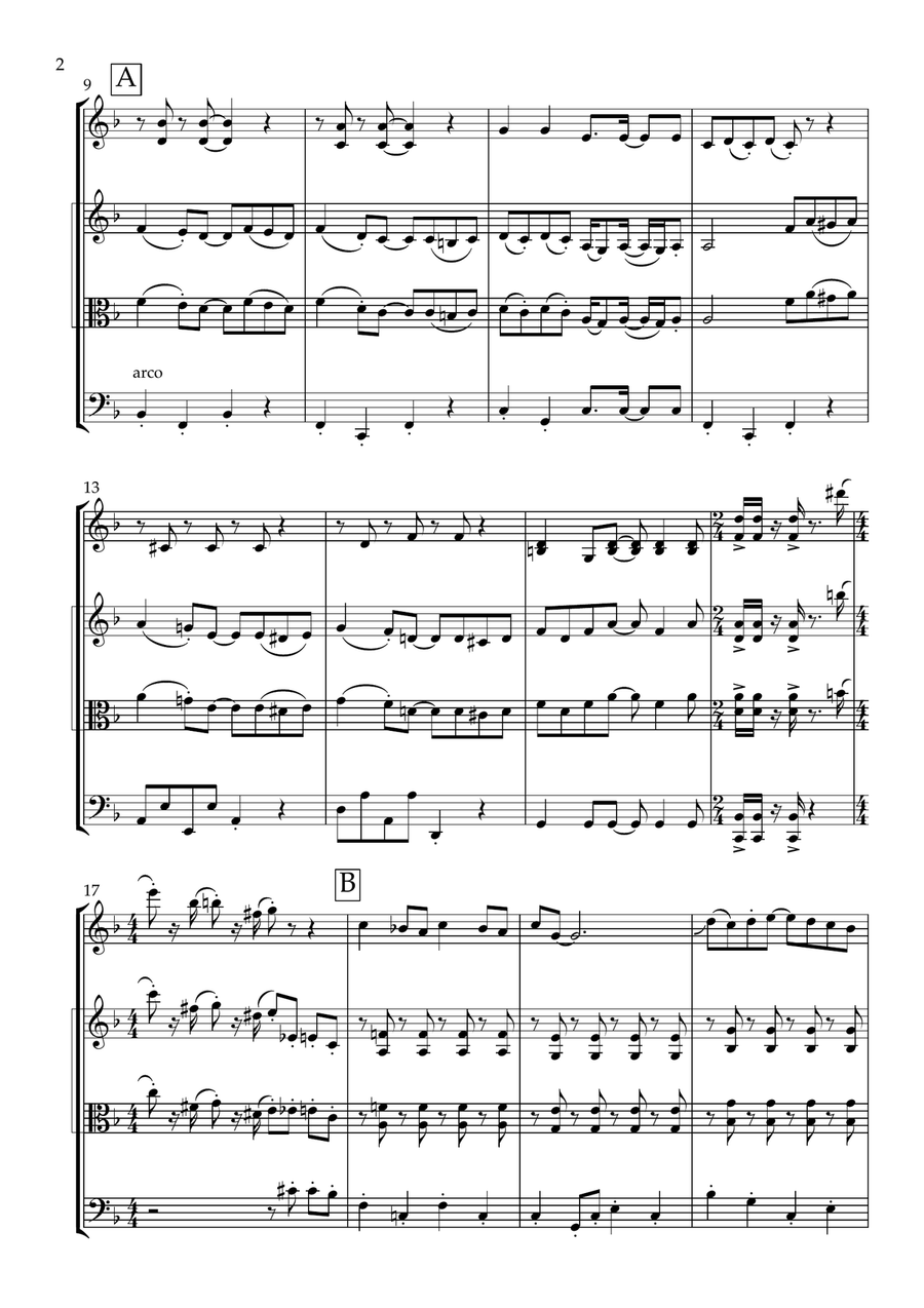 Wallace And Gromit Theme String Trio scores gallery preview page 4