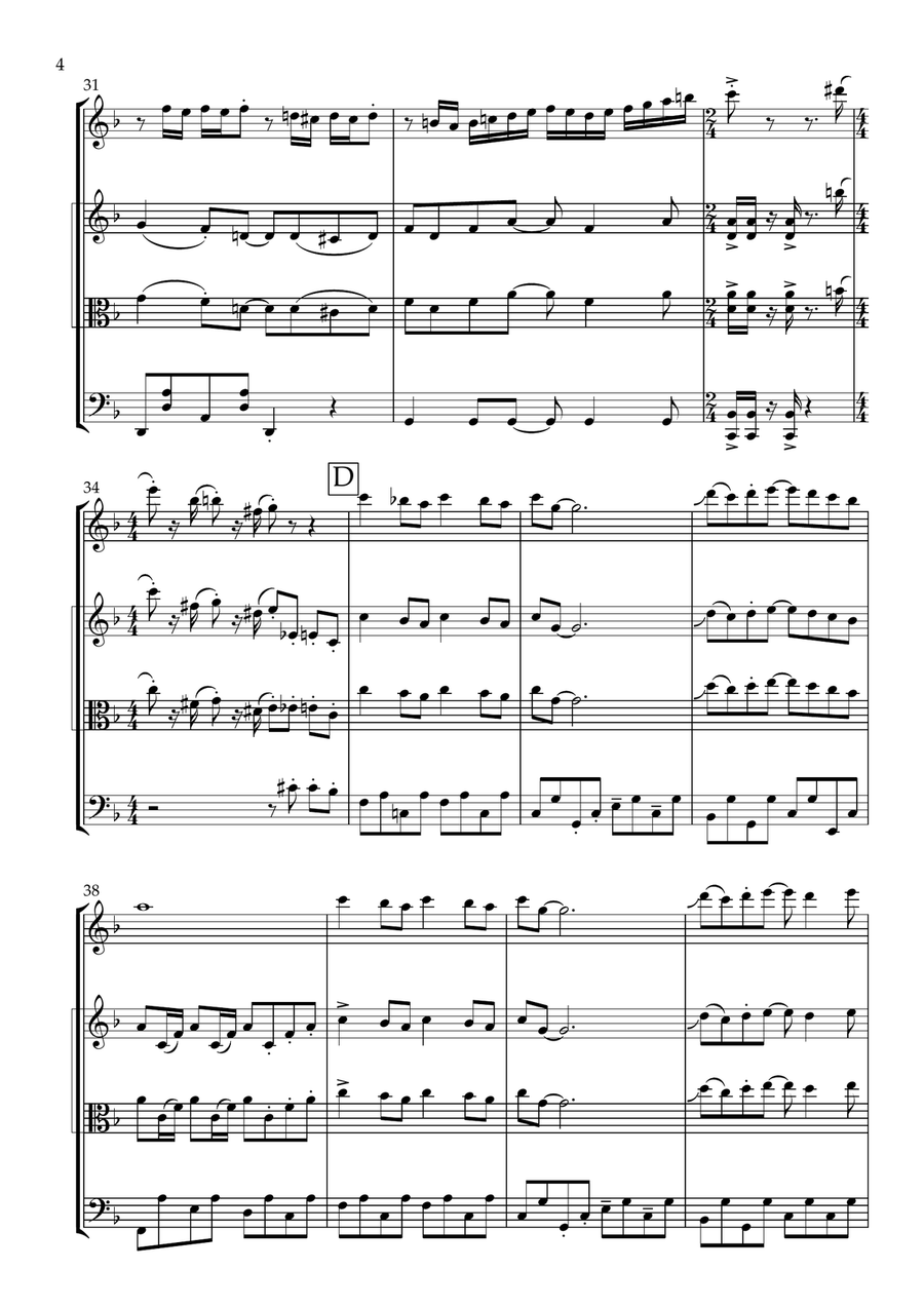 Wallace And Gromit Theme String Trio scores gallery preview page 6
