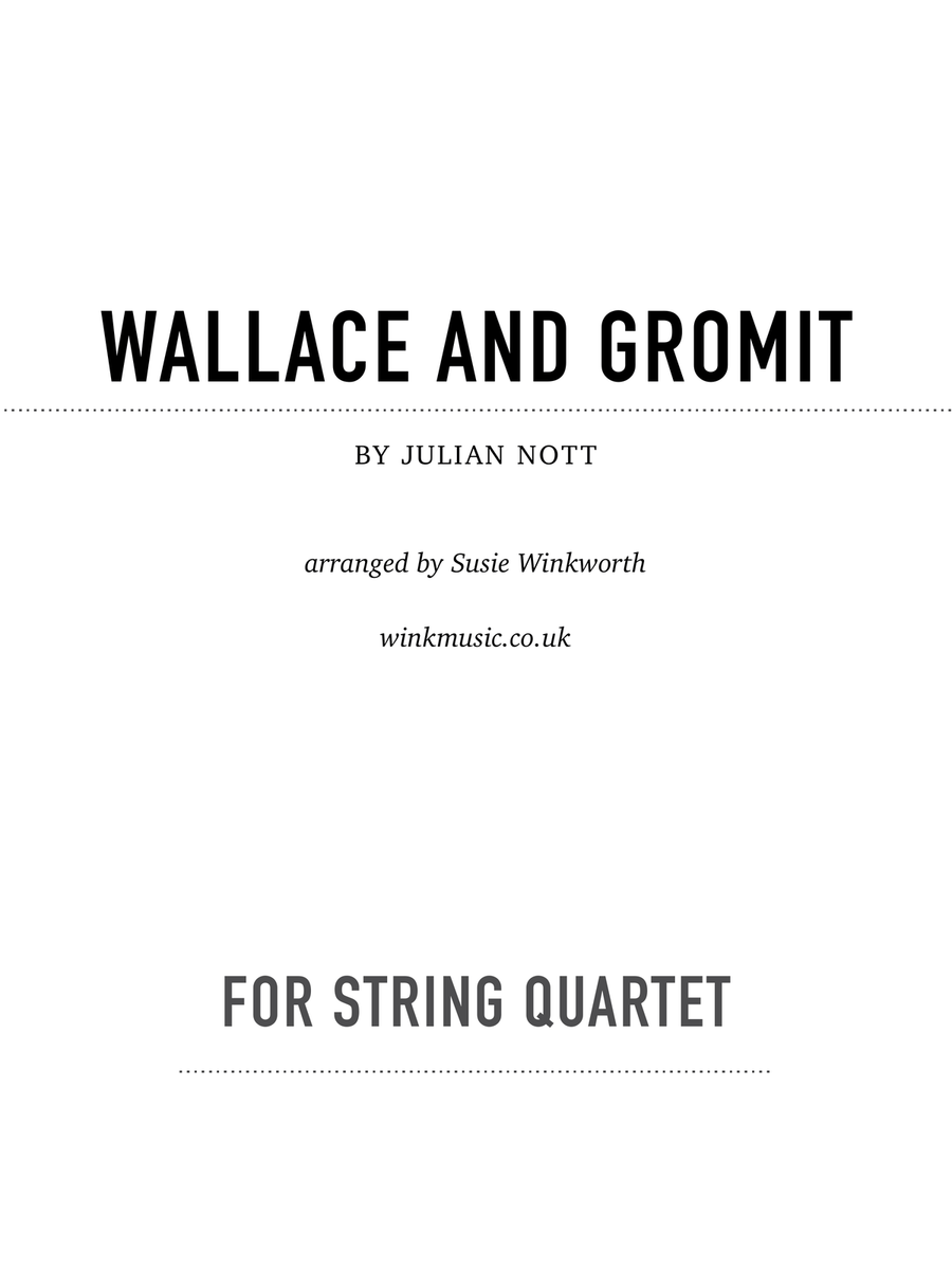 Wallace And Gromit Theme String Quartet scores gallery preview page 1