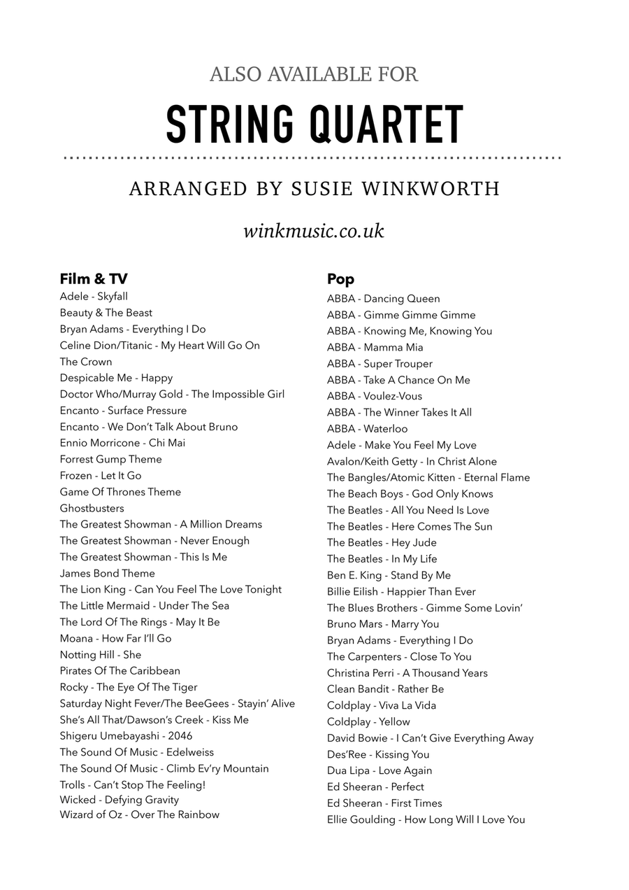 Wallace And Gromit Theme String Quartet scores gallery preview page 2
