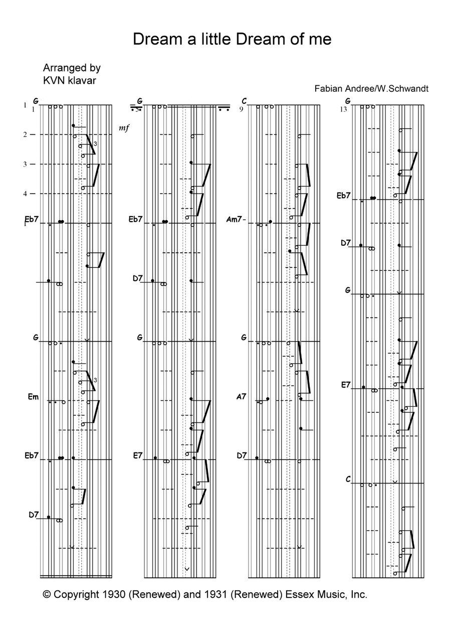 Dream A Little Dream Of Me Classical Guitar scores gallery preview page 1