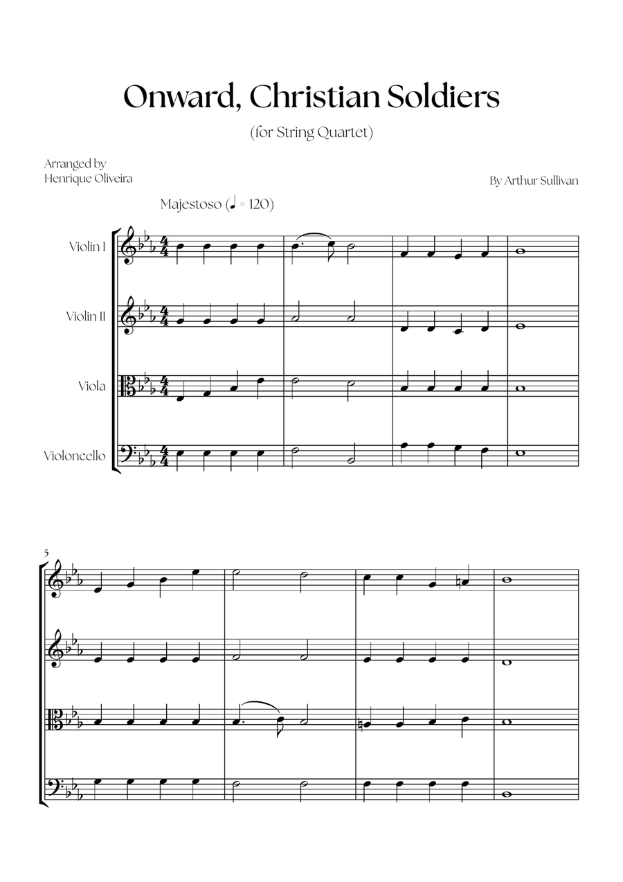 Onward, Christian Soldiers (String Quartet) String Quartet scores gallery preview page 1