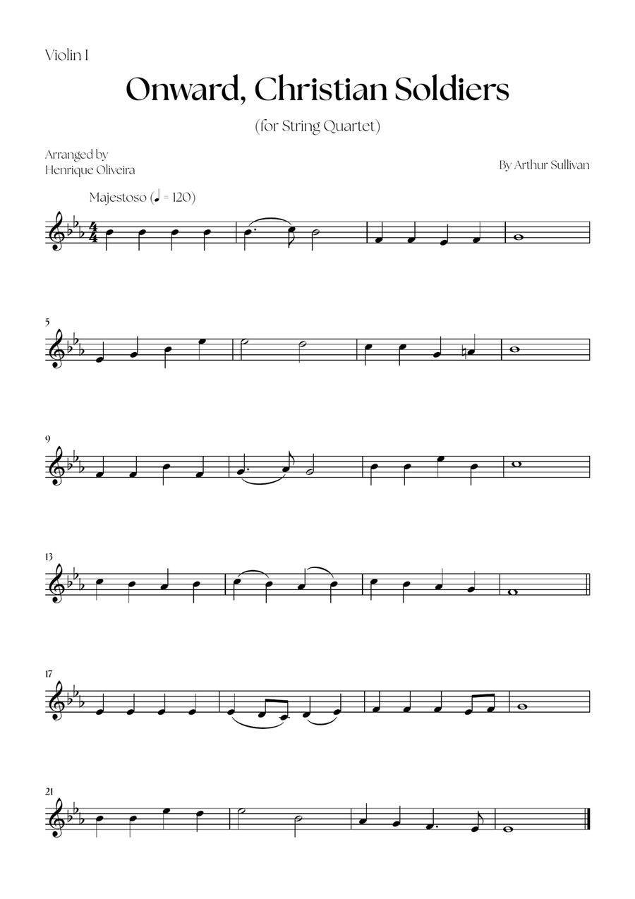 Onward, Christian Soldiers (String Quartet) String Quartet scores gallery preview page 4