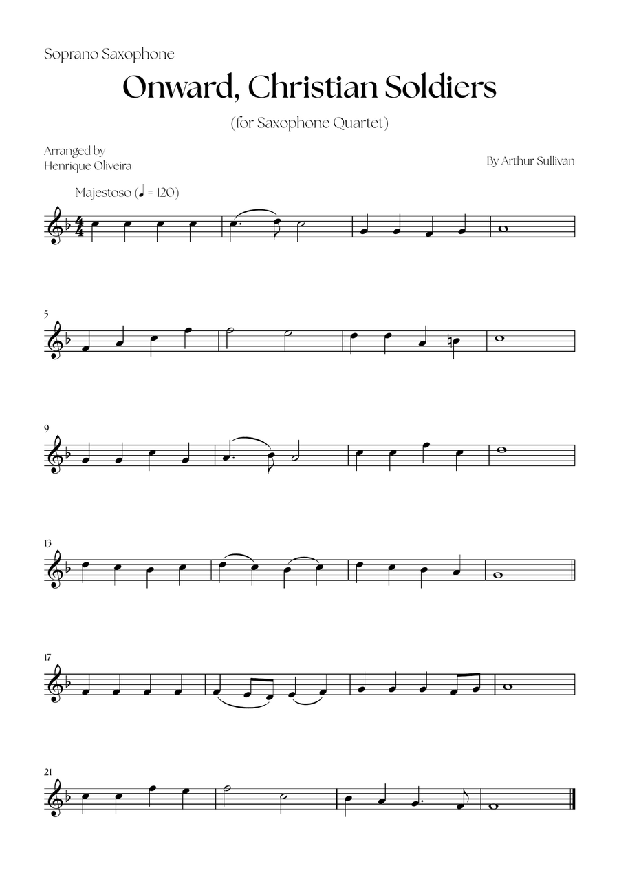Onward, Christian Soldiers (Saxophone Quartet) Saxophone Quartet scores gallery preview page 4