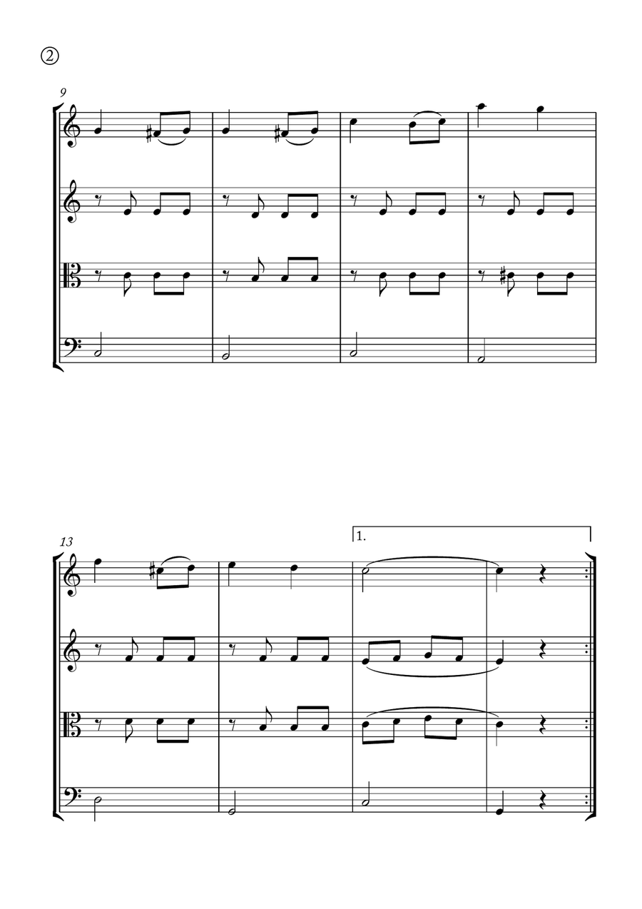 Melody in F Melody in F String Quartet scores gallery preview page 2