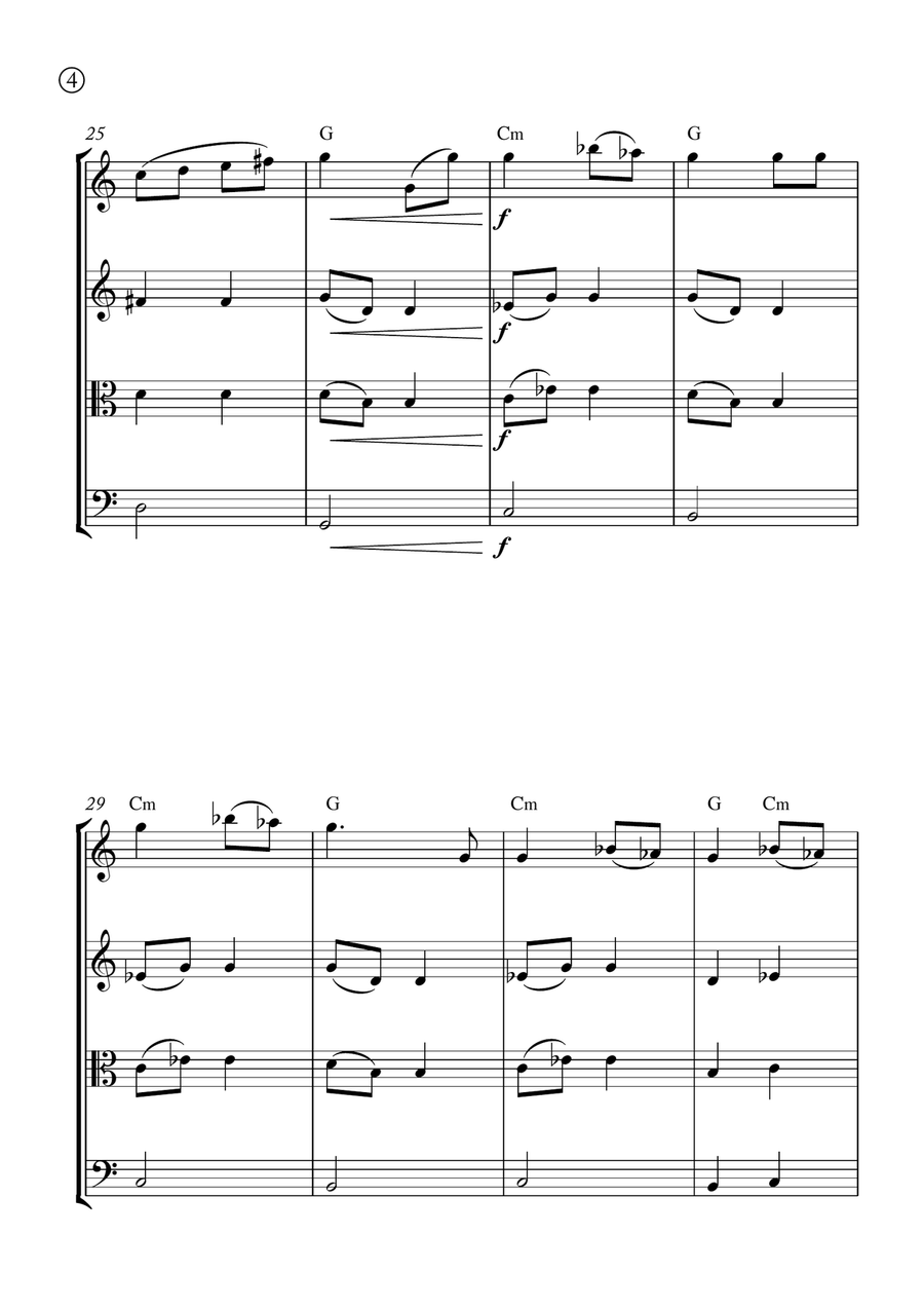 Melody in F Melody in F String Quartet scores gallery preview page 4
