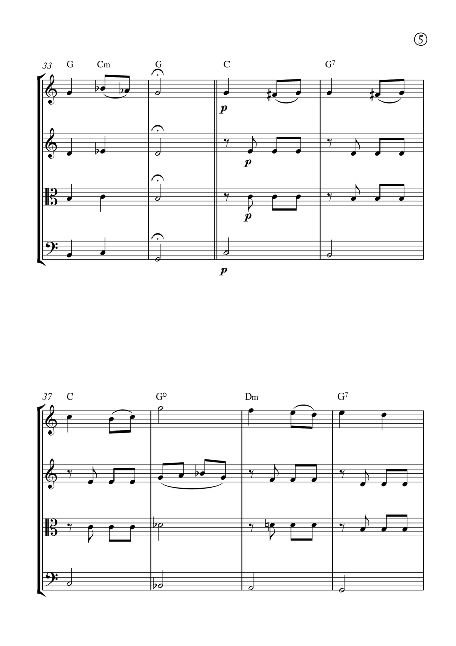 Melody in F Melody in F String Quartet scores gallery preview page 5