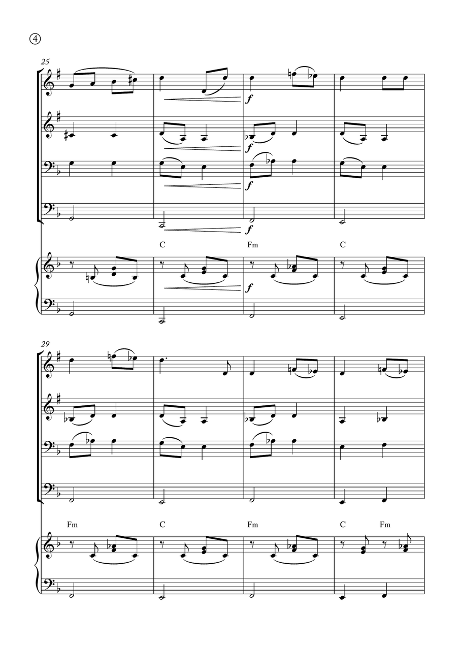 Melody in F Melody in F Brass Quartet scores gallery preview page 4