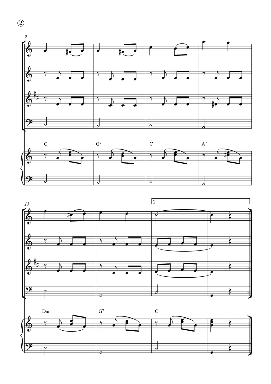 Melody in F Melody in F Woodwind Quartet scores gallery preview page 2