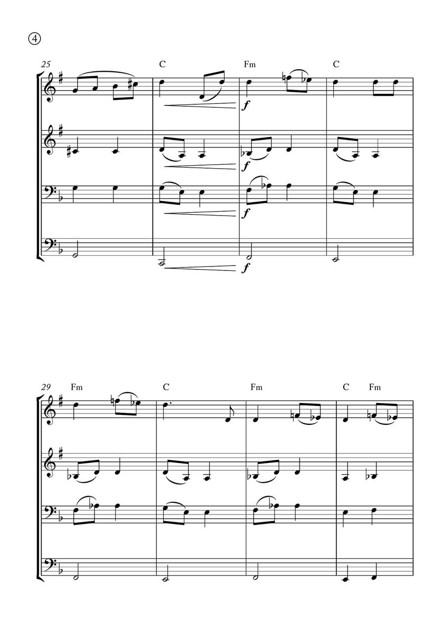 Melody in F Melody in F Brass Quartet scores gallery preview page 4
