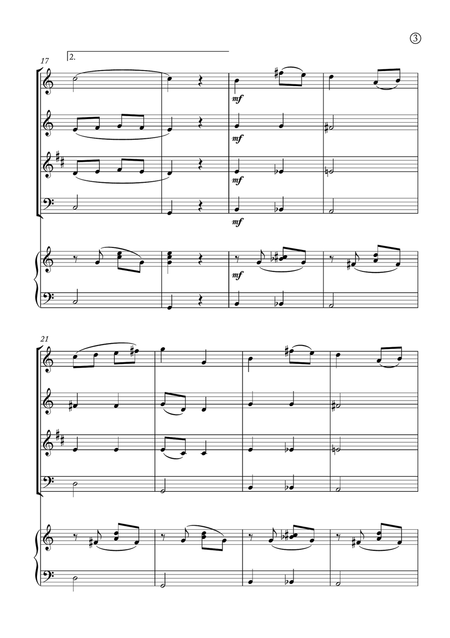 Melody in F Melody in F Woodwind Quartet scores gallery preview page 3