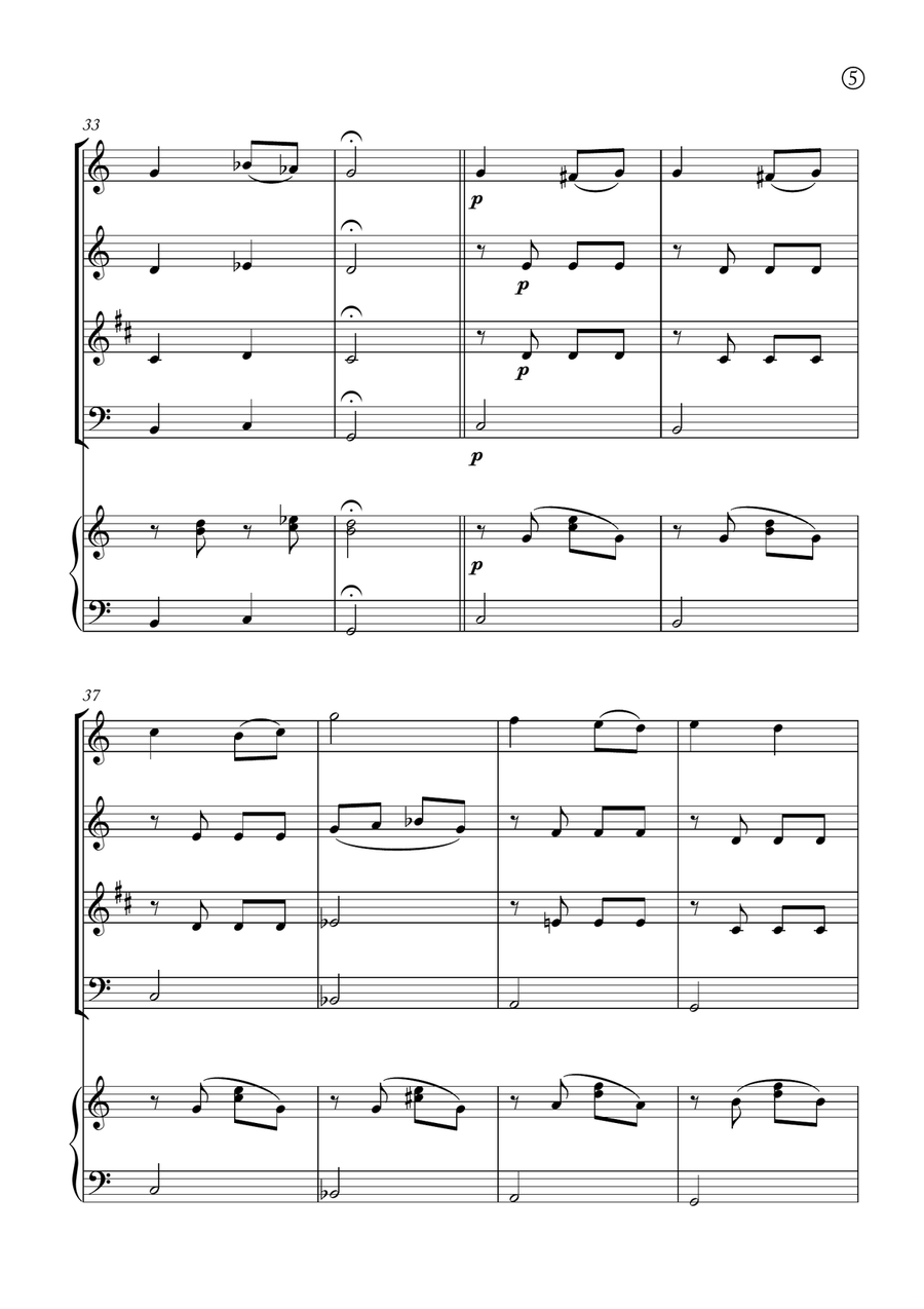 Melody in F Melody in F Woodwind Quartet scores gallery preview page 5