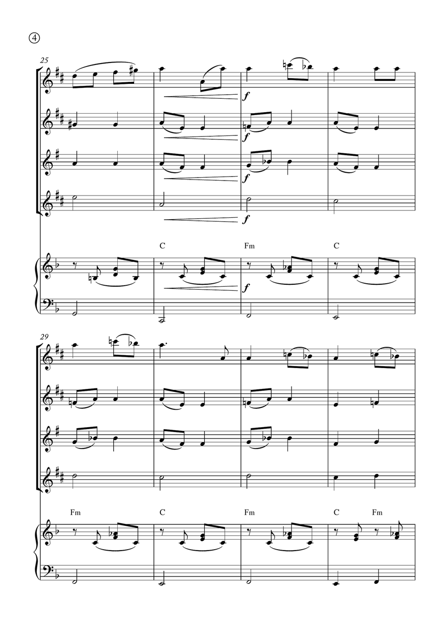 Melody in F Melody in F Saxophone Quartet scores gallery preview page 4
