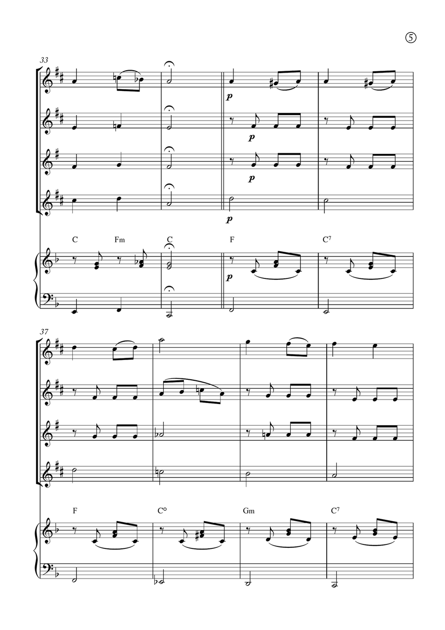 Melody in F Melody in F Saxophone Quartet scores gallery preview page 5