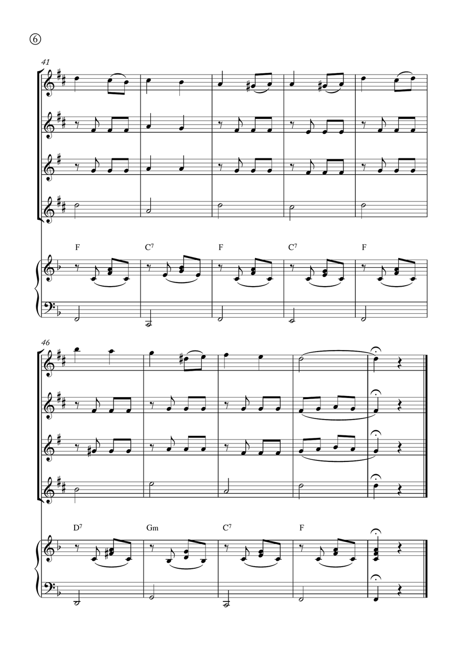 Melody in F Melody in F Saxophone Quartet scores gallery preview page 6