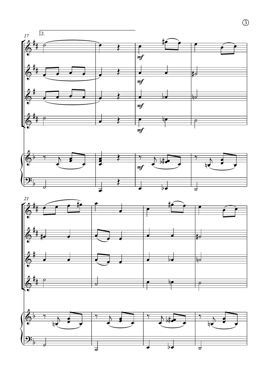 Melody in F Melody in F Saxophone Quartet scores gallery preview page 3
