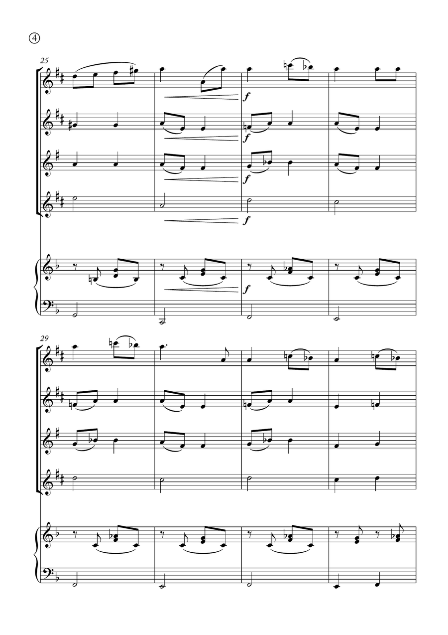 Melody in F Melody in F Saxophone Quartet scores gallery preview page 4