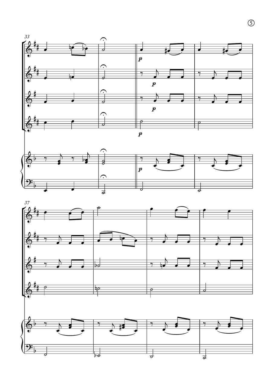 Melody in F Melody in F Saxophone Quartet scores gallery preview page 5