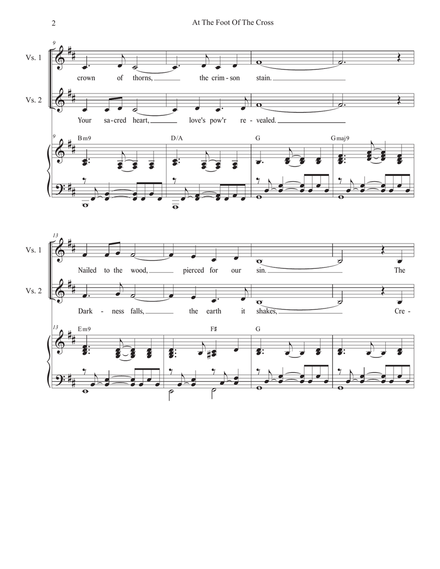 At The Foot Of The Cross (Unison choir) Unison Choir scores gallery preview page 2