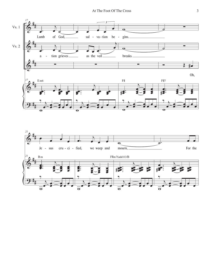 At The Foot Of The Cross (Unison choir) Unison Choir scores gallery preview page 3