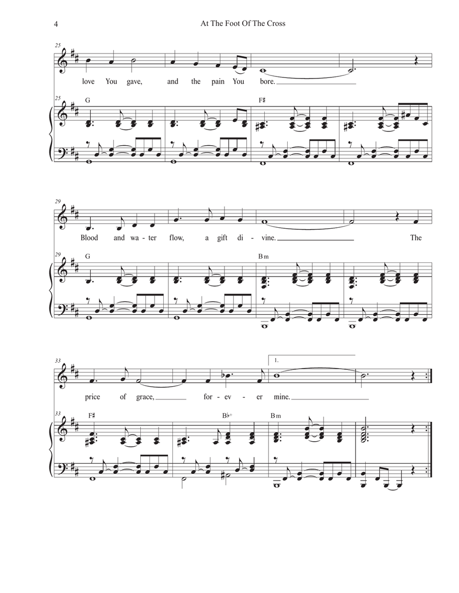 At The Foot Of The Cross (Unison choir) Unison Choir scores gallery preview page 4