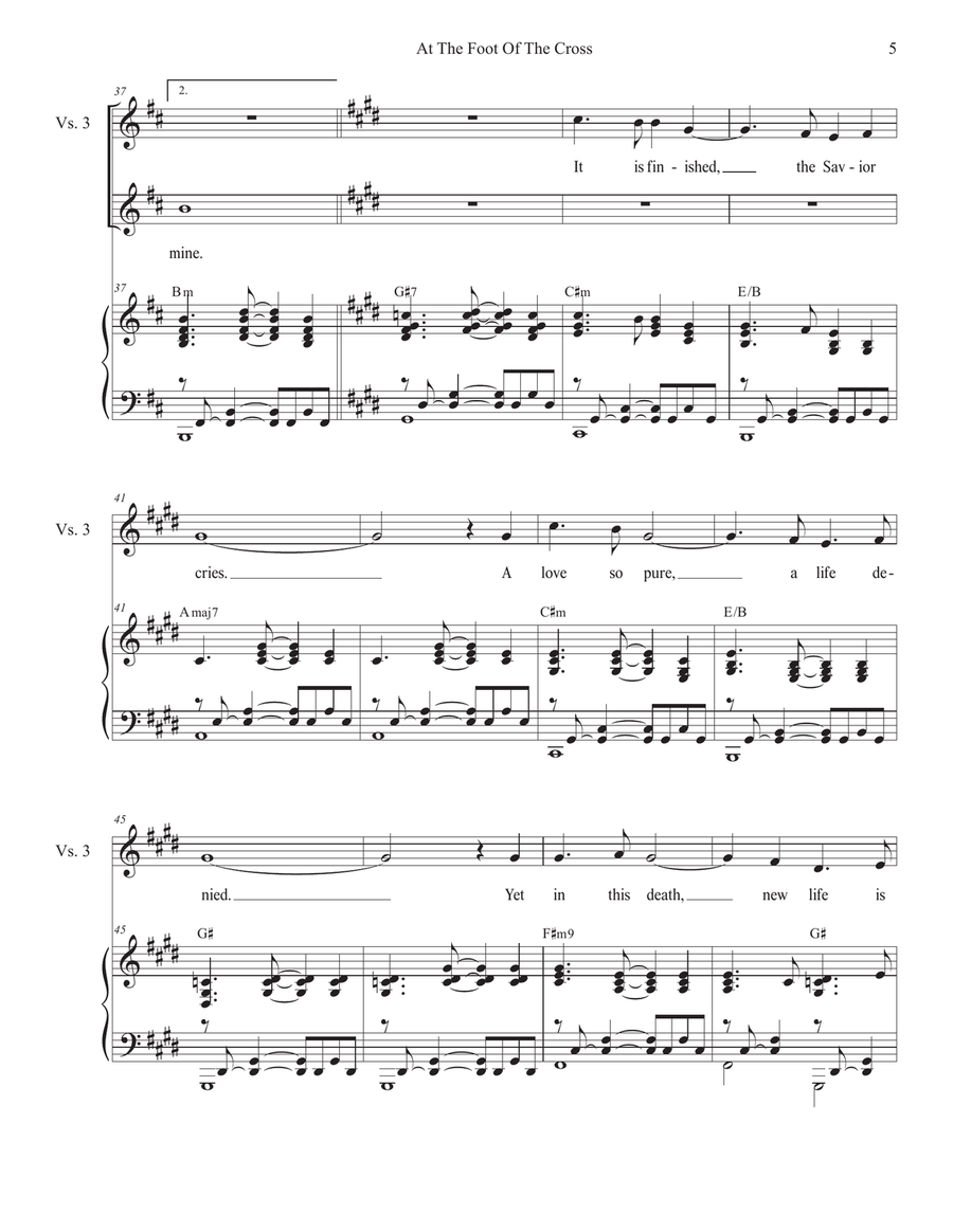 At The Foot Of The Cross (Unison choir) Unison Choir scores gallery preview page 5