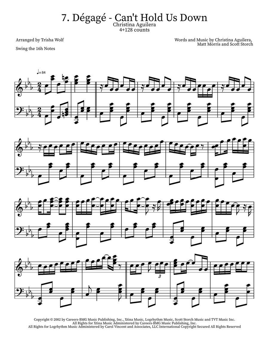 Can't Hold Us Down Can't Hold Us Down Piano Solo scores gallery preview page 1