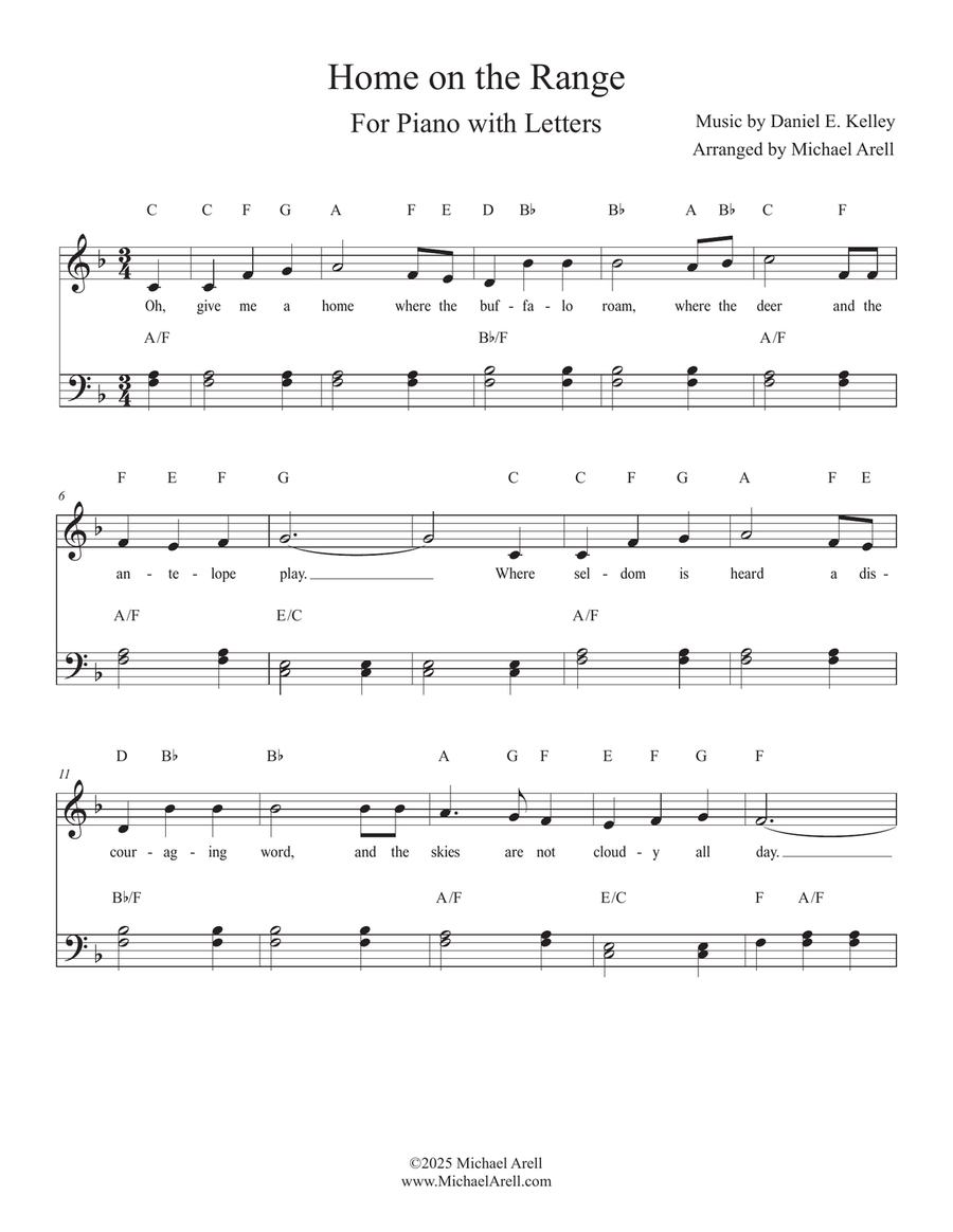 Home On The Range for Piano Easy Piano scores gallery preview page 1