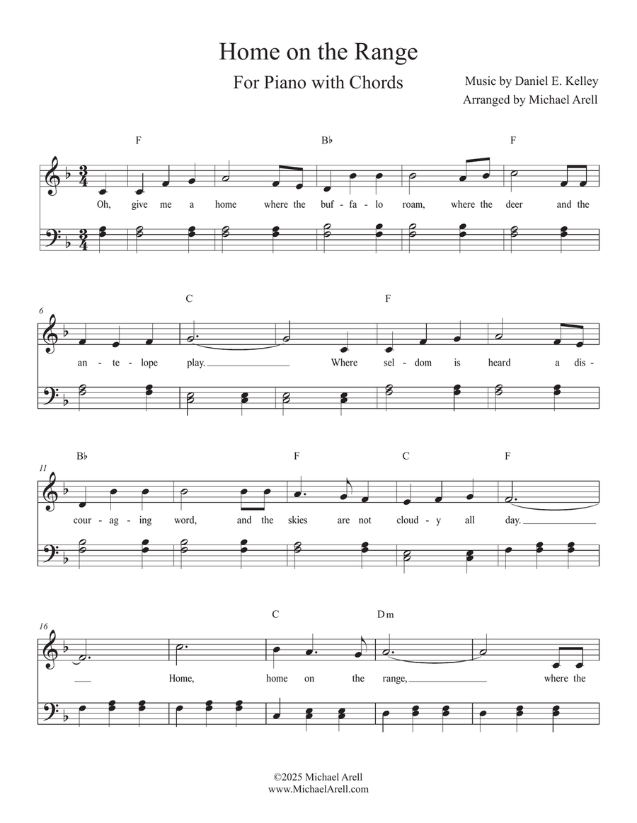 Home On The Range for Piano Easy Piano scores gallery preview page 3