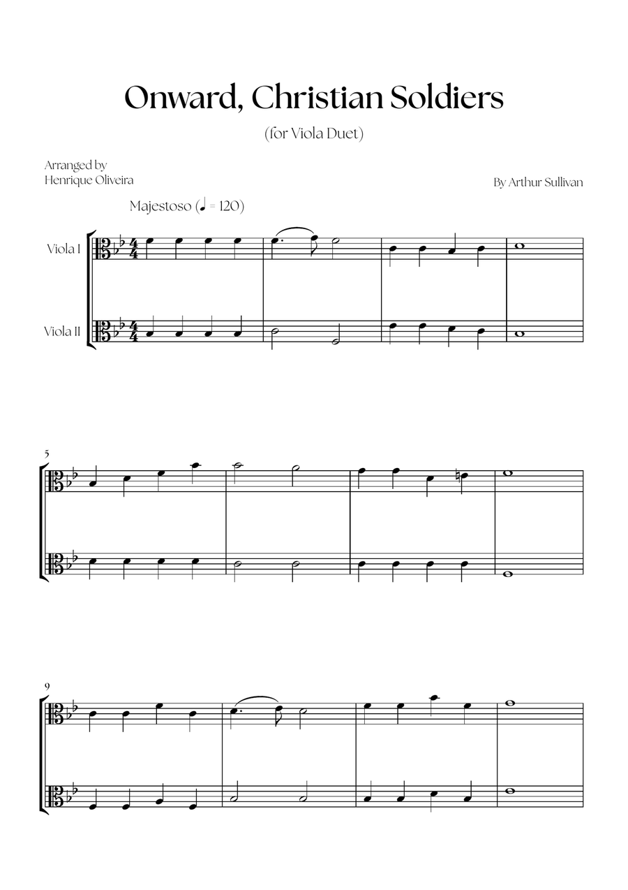 Onward, Christian Soldiers (Viola Duet) String Duet scores gallery preview page 1