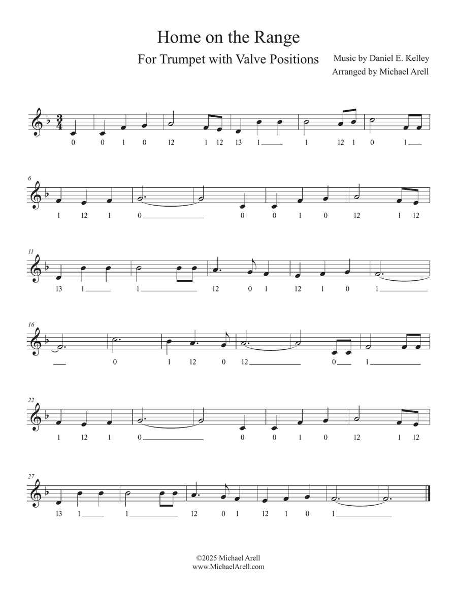 Home On The Range for Trumpet C Trumpet scores gallery preview page 2