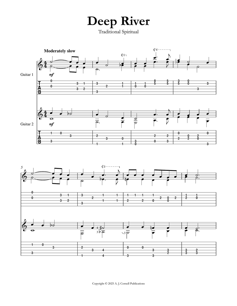 Deep River Deep River Guitar scores gallery preview page 1