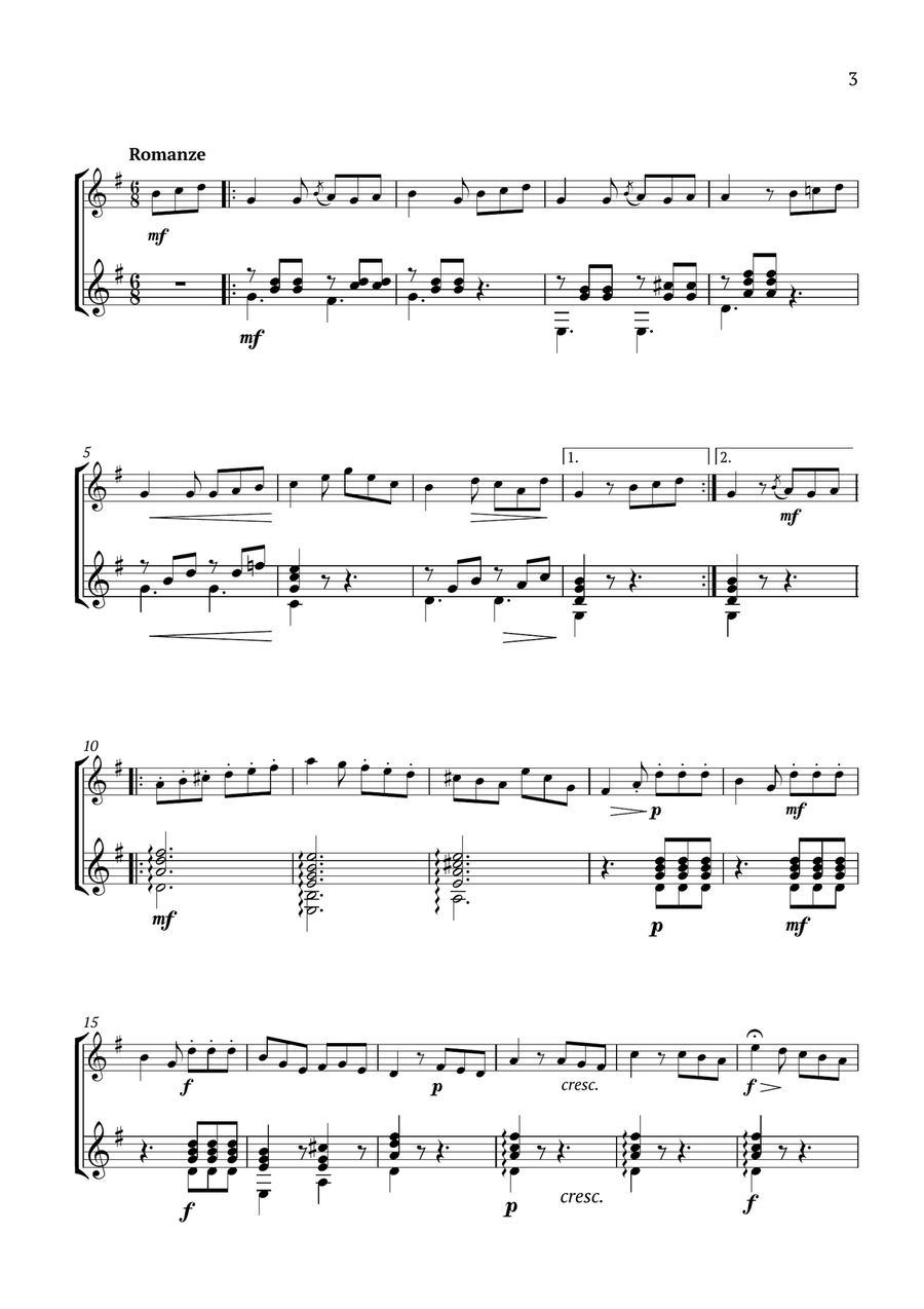 Sonatine in G Major Anh.5 String Duet scores gallery preview page 3