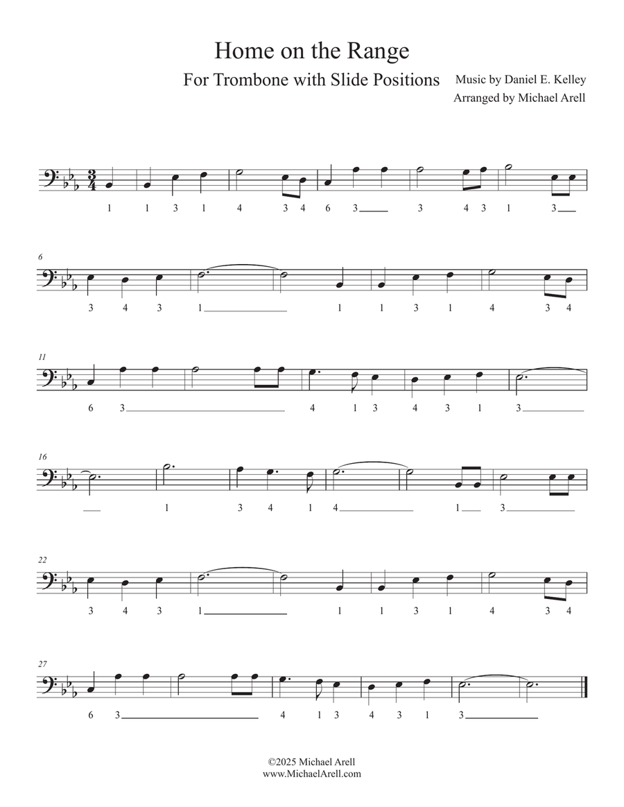 Home On The Range for Trombone Bass Trombone scores gallery preview page 2