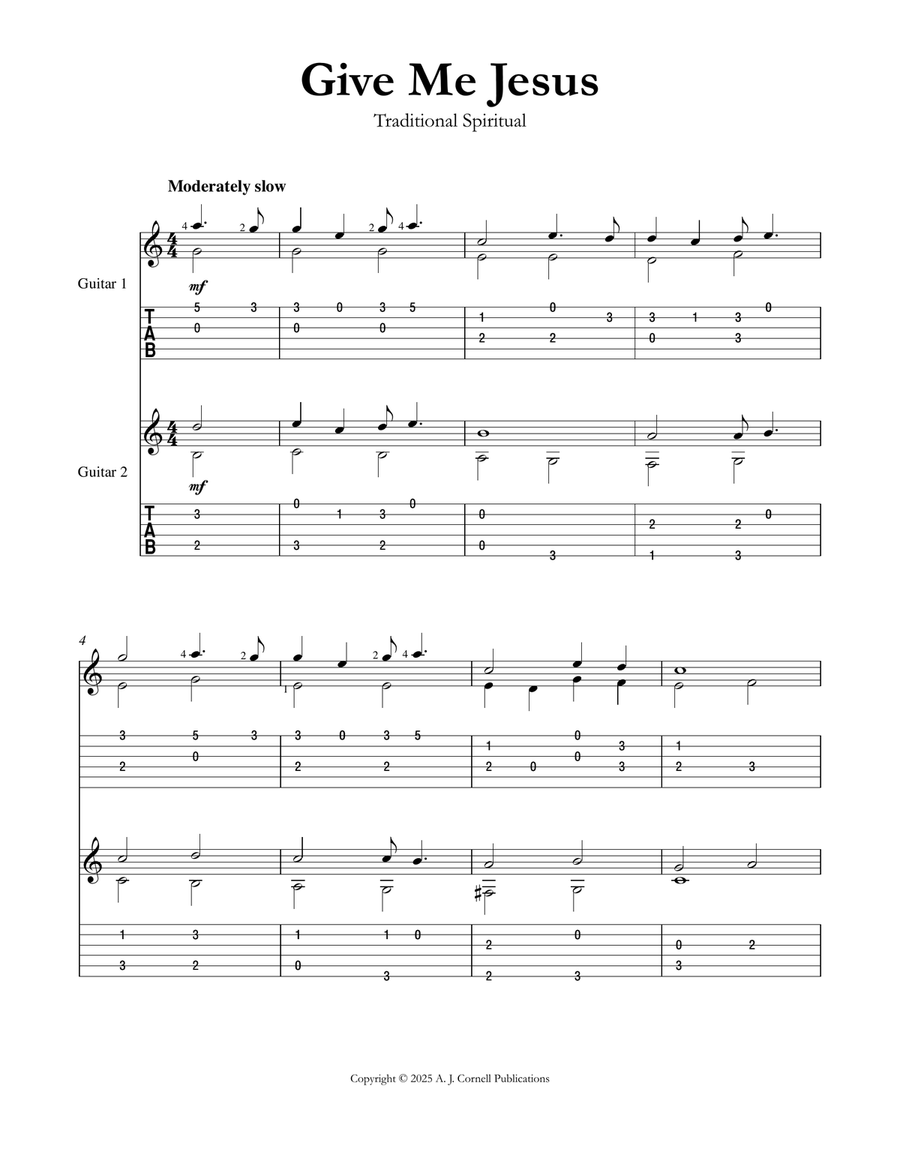 Give Me Jesus Give Me Jesus Guitar scores gallery preview page 1