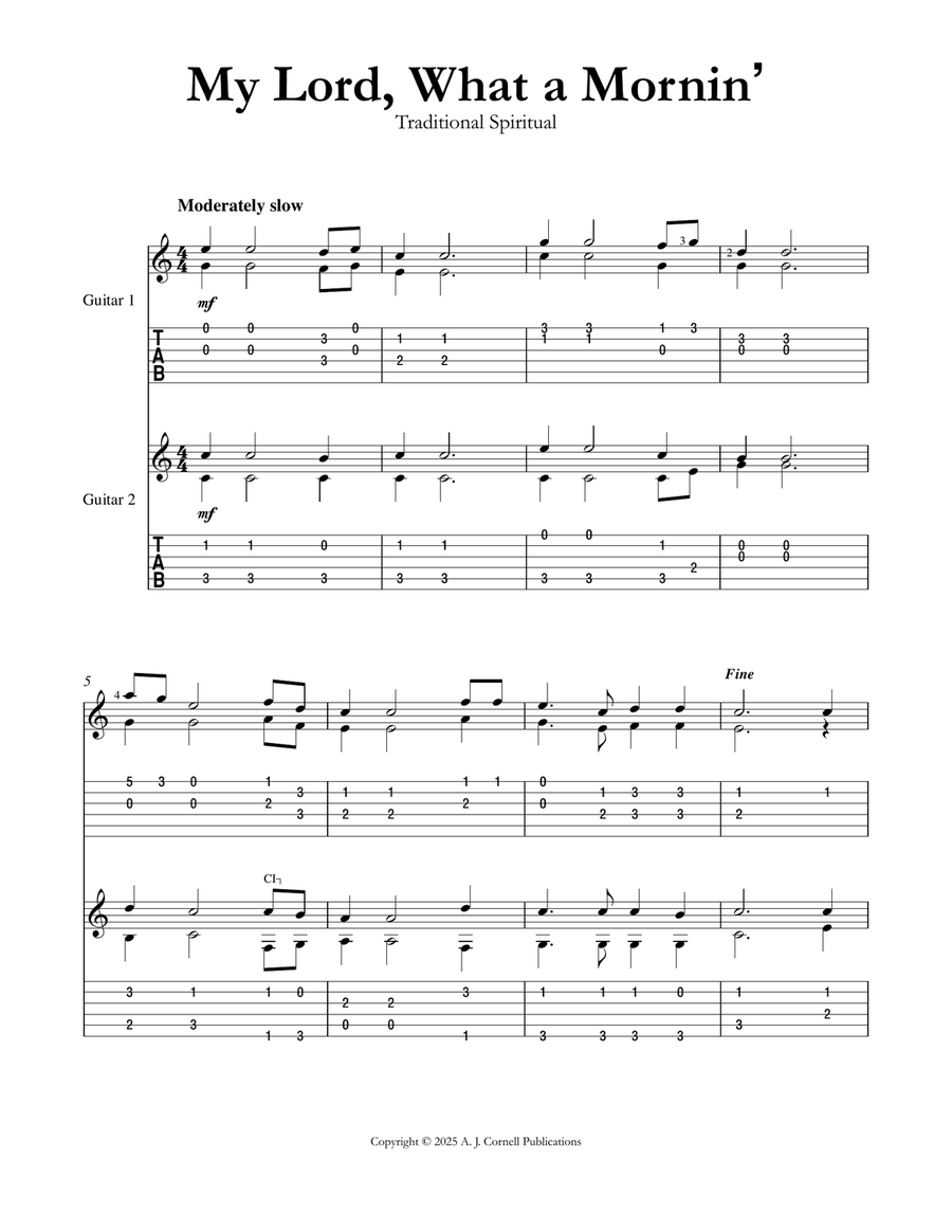 My Lord, What a Mornin’ My Lord, What a Mornin’ Guitar scores gallery preview page 1