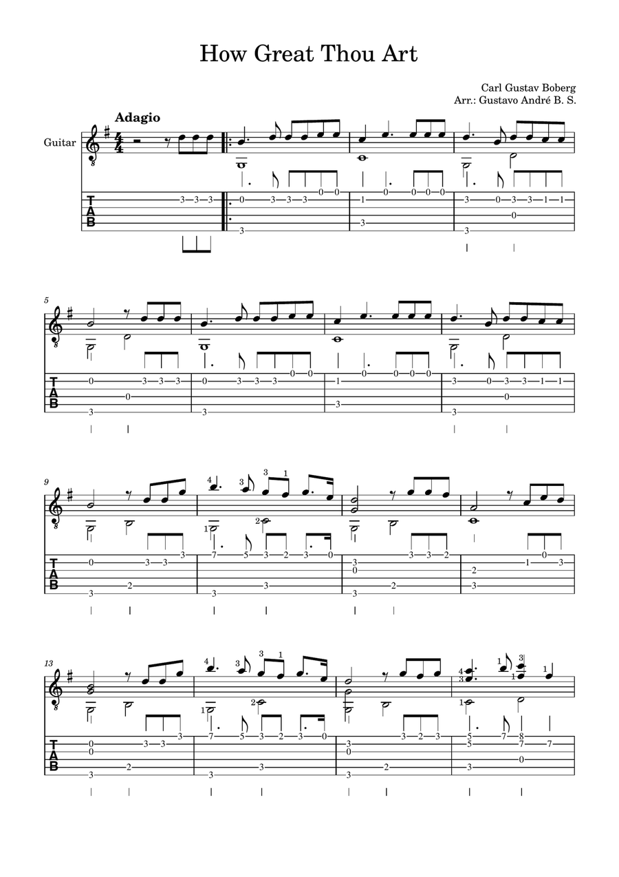 How Great Thou Art How Great Thou Art Acoustic Guitar scores gallery preview page 1