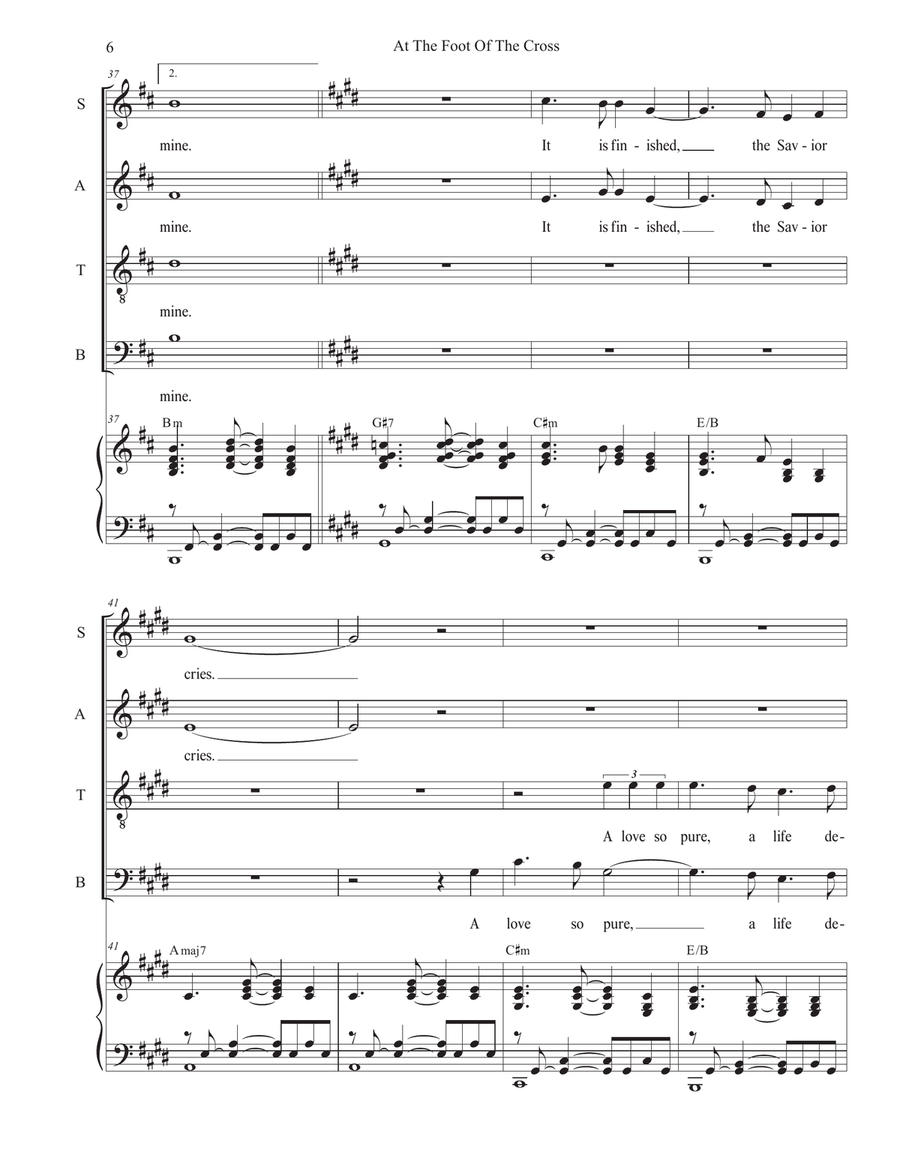 At The Foot Of The Cross (SATB) 4-Part scores gallery preview page 6