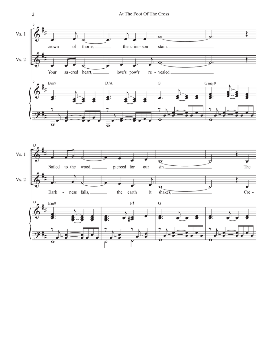 At The Foot Of The Cross (Vocal Quartet - (SATB) 4-Part scores gallery preview page 2