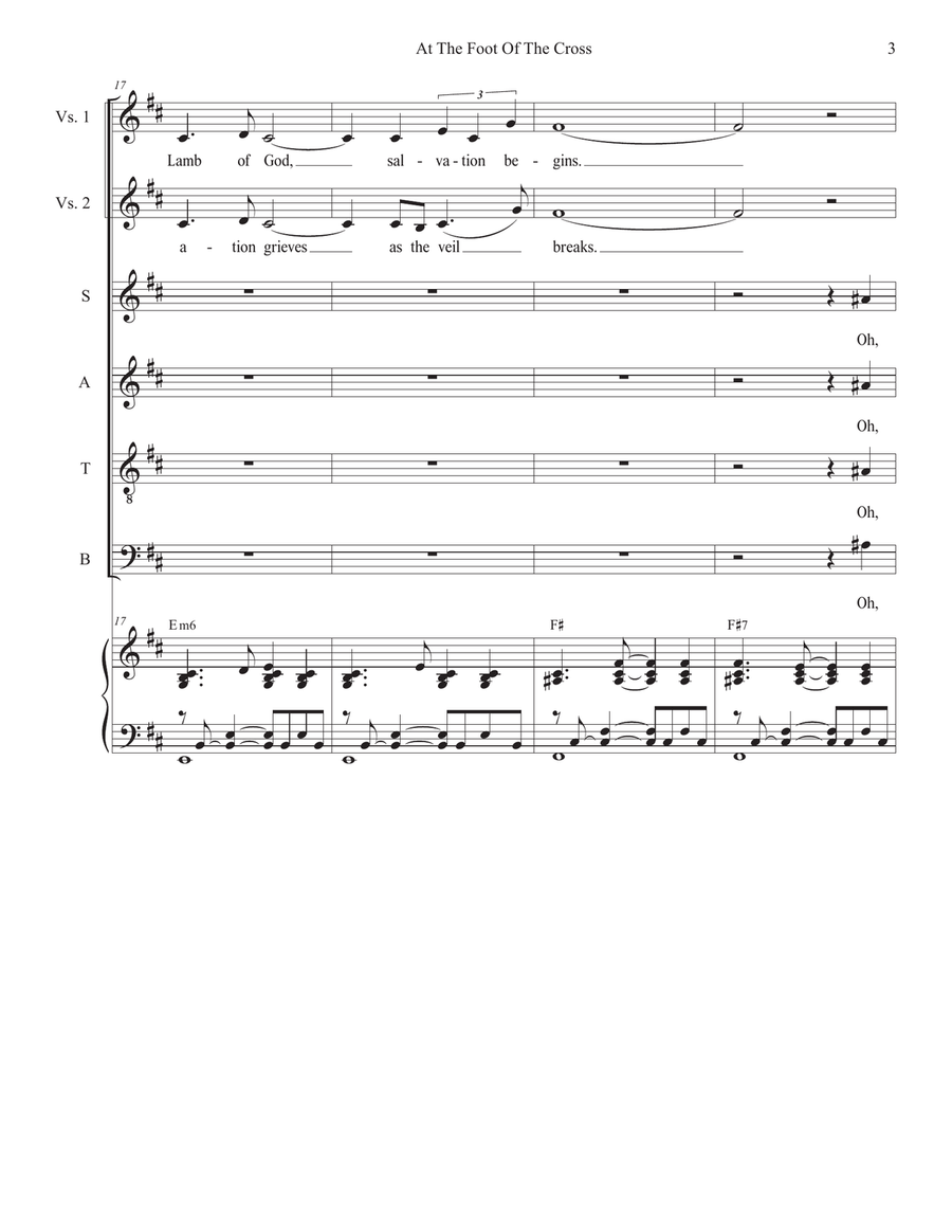 At The Foot Of The Cross (Vocal Quartet - (SATB) 4-Part scores gallery preview page 3
