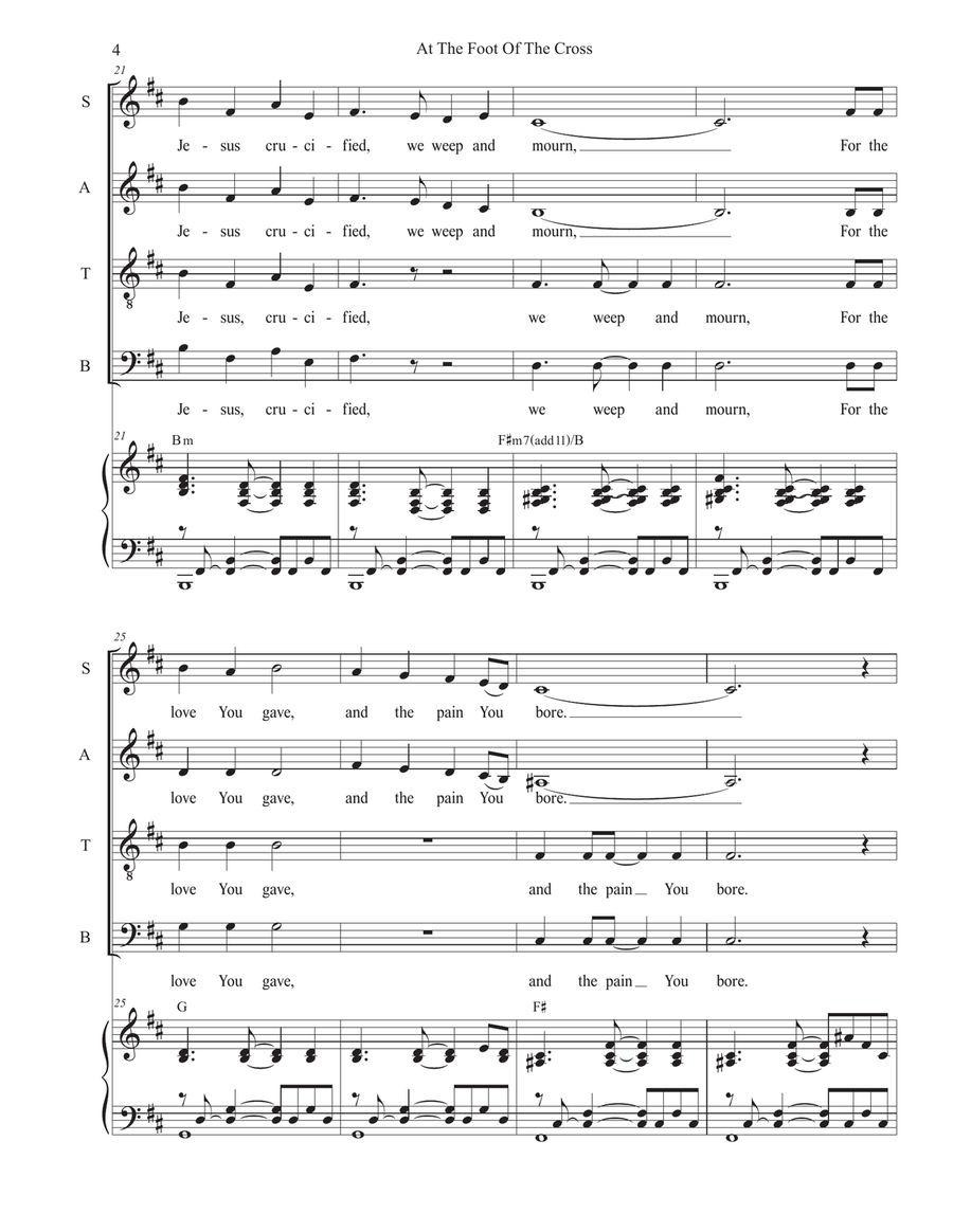 At The Foot Of The Cross (Vocal Quartet - (SATB) 4-Part scores gallery preview page 4